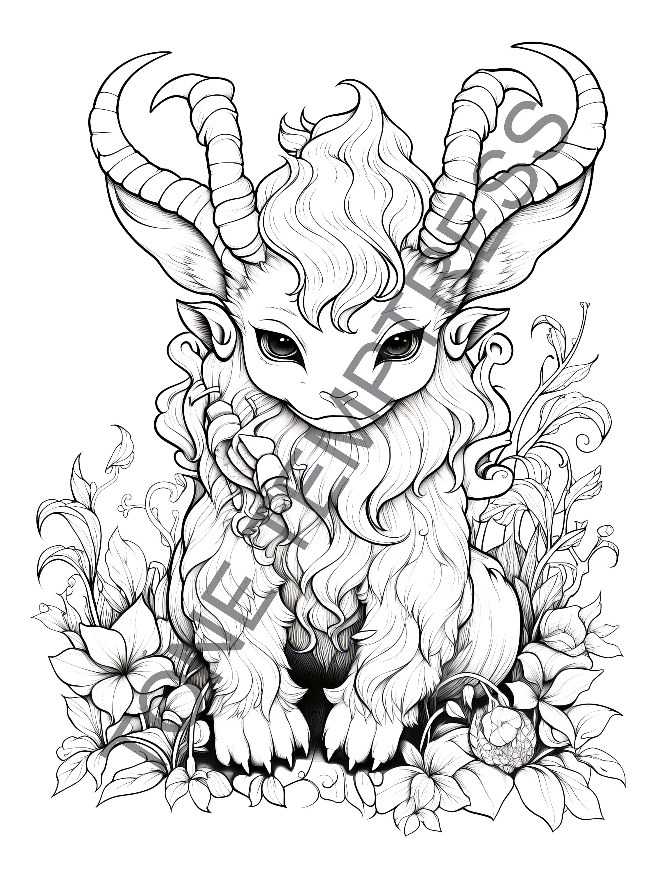 Fantasy Mythical Creatures Coloring Pages, Cute Magical Animals