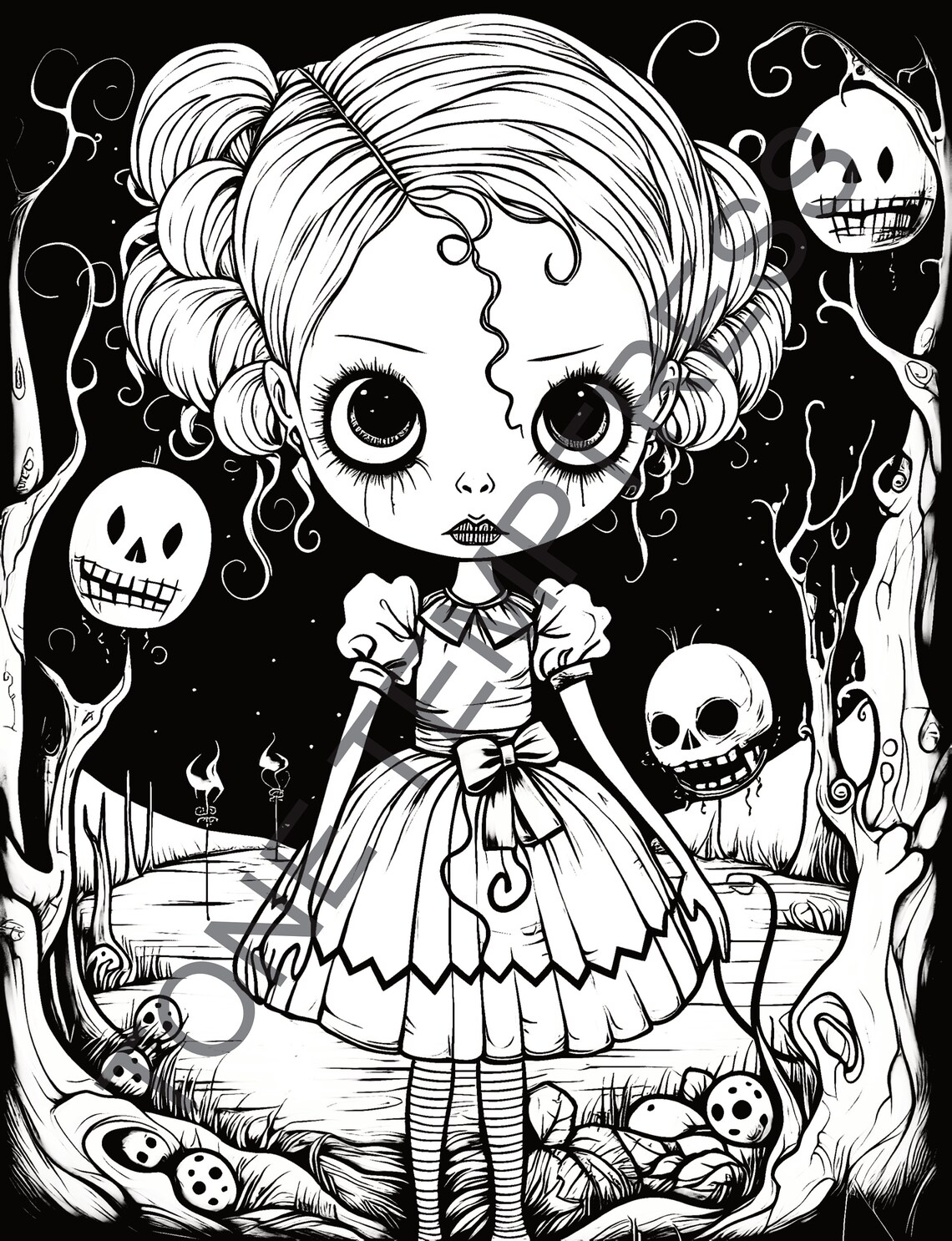 Little Miss Nightmare Coloring Book for Adults and Kids, Beauty Miss