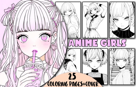 45 Anime Girl: Coloring Book with Cute Anime Girls - Fun Female Japanese  Cartoons and Relaxing Manga For Adults, Teens, Kids (Paperback)