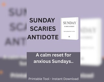 Feuille de travail imprimable « Sunday Scaries », réinitialisation du PDF, réinitialisation hebdomadaire du planificateur, outil d'aide pour l'anxiété du lundi