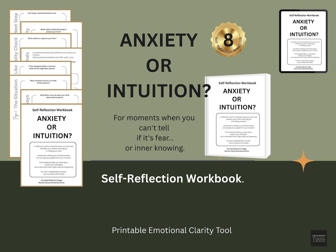 Anxiety or Intuition Worksheet, Decision Clarity Workbook, Overthinking ...