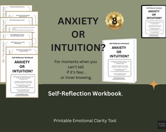 Feuille de travail sur l'anxiété ou l'intuition, cahier d'exercices pour la clarté de la décision, journal de réflexion excessive, outil imprimable de perception des émotions
