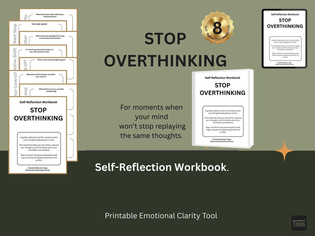 Stop Overthinking Worksheet, Overthinking Journal, Mental Clarity ...