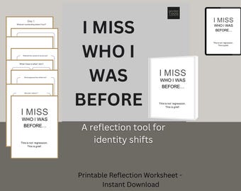 Feuille de travail sur la réflexion sur l'identité - Transition de vie - Découverte de soi imprimable (PDF)
