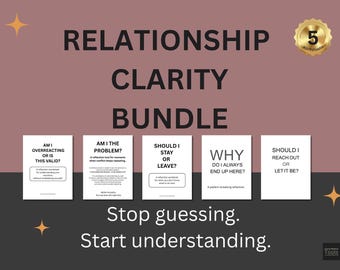 Bundle Clarté de la relation, Feuilles de travail « Love Overthinking », Anxiété dans les fréquentations PDF imprimable