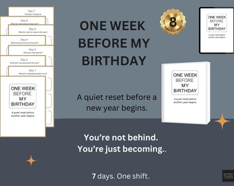 Journal de réinitialisation d'anniversaire, classeur de réflexion de 7 jours, examen de vie PDF imprimable