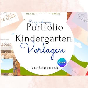 Daycare folder template | Kindergarten portfolio | 250 pages of interactive Canva templates, editable and ready-to-use Daycare portfolio