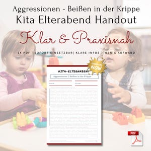 Kita Elternabend Handout PDF | Aggressionen in der Krippe – Beißen verstehen und begleiten | Elternarbeit & Erzieher Material