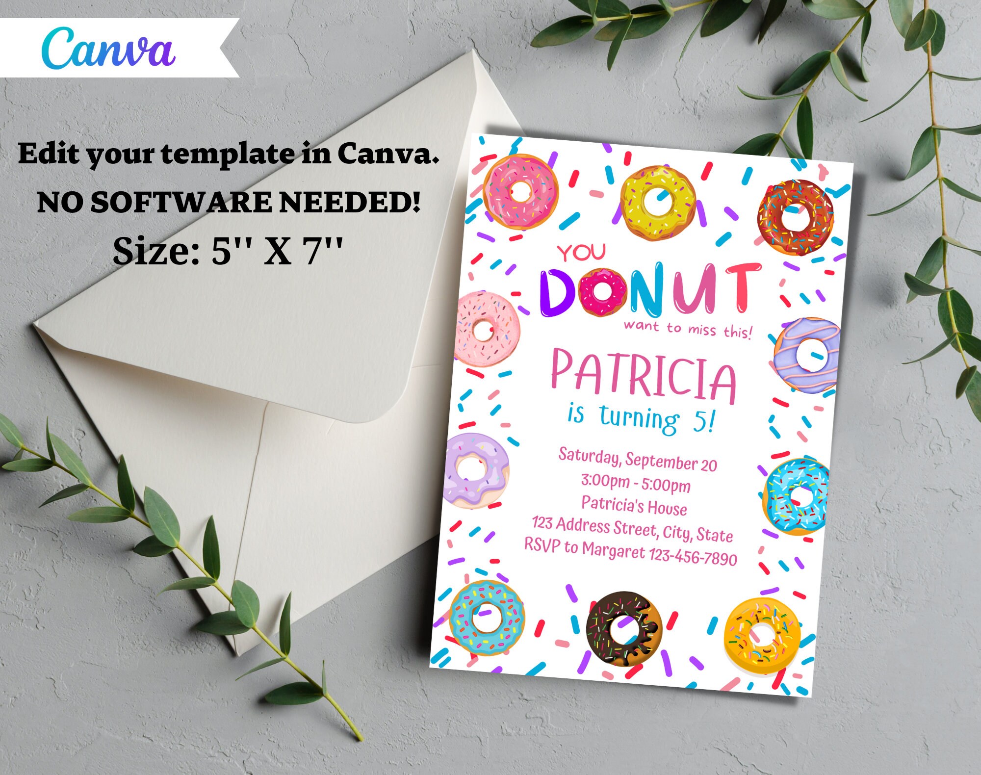 Donut Birthday Party Invitation Template Donut Birthday Party Invite