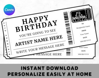 Editable Concert Ticket Template - Event Ticket - Printable Music Event Ticket - Concert Ticket Canva Template - Concert Ticket Invitation