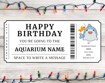 Aquarium Ticket Template - Etsy