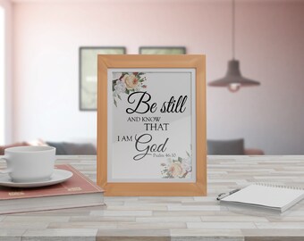 Sei still und wisse, dass ich Gott bin, Schrift druckbar, druckbare Kunst, druckbares Zitat