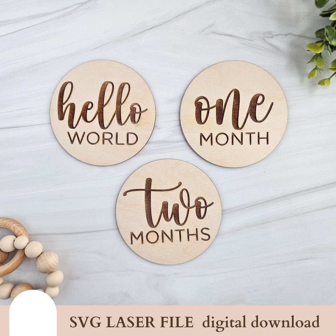 Baby Monthly Milestone Markers Svg, Monthly Baby Milestone, Digital ...
