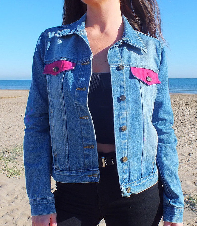 Hand Painted Denim Jacket Pink Panther Jean Jacket Etsy