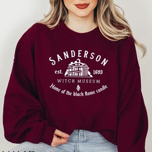 Sanderson Witch Museum Sweatshirt, Black Flame Candle Crewneck, Vintage Salem Shirt, Spooky Season Fall Halloween Pullover