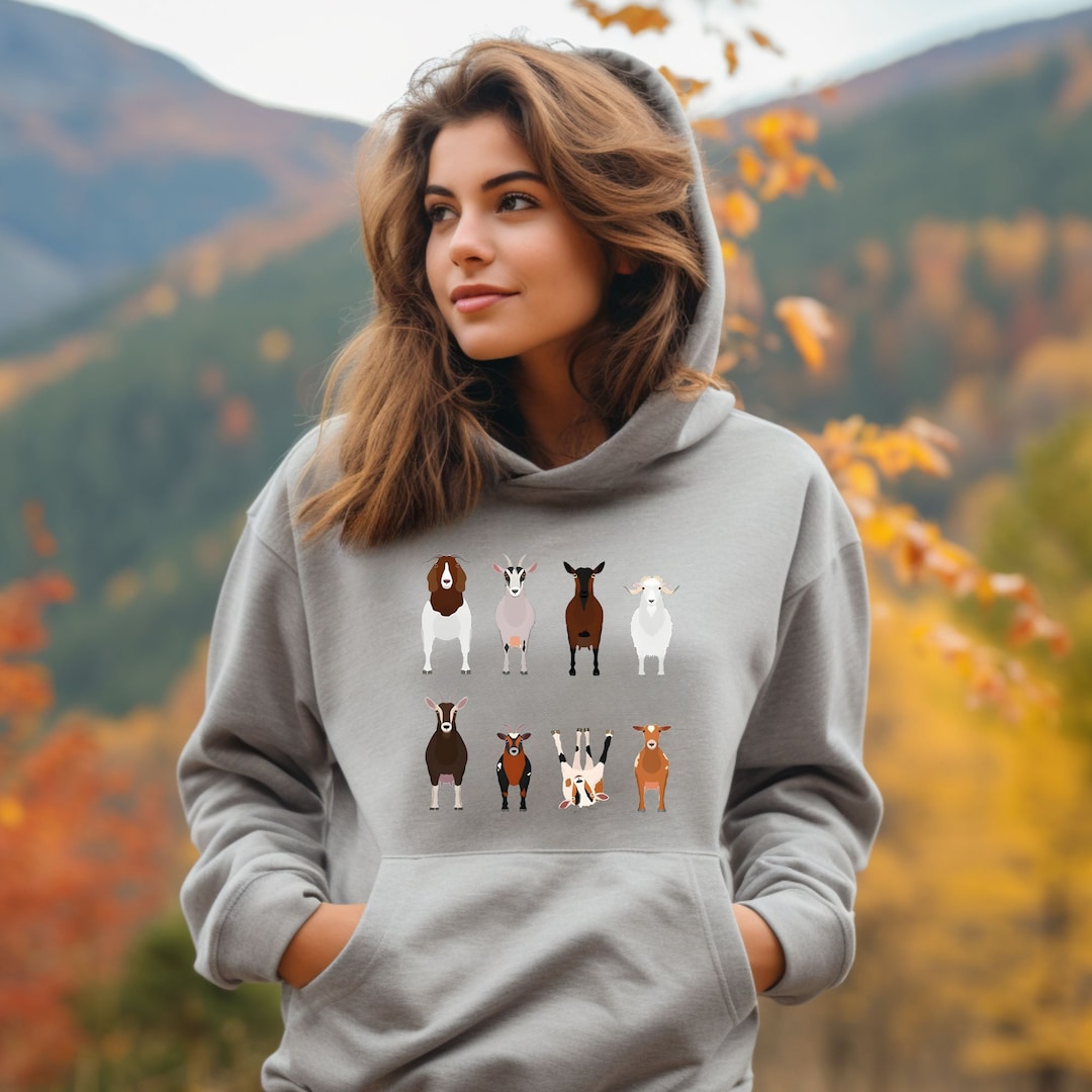 Cute Goat Hoodie, Goat Theme Hoodie, Farm Animals Hoodie, Animal Lover Hoodie, Gift for Goat
