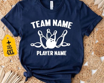 Custom Bowling Shirt with Team and Player Name, Personalized Bowling T-shirt, Bowler Gift, Bowling Crew Shirt, Bowling Lover Gift