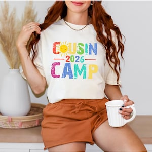 Cousin Camp 2026 Shirt, Summer Camp Matching Shirt, Family Reunion Tee, Colorful Cousin Crew Shirt, Kids Vacation Camp Tee