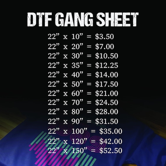 DTF Gang Sheet Transfers - Custom Direct to Film Heat Transfers for T-Shirts, Hoodies, Fabric - Bulk DTF Prints for DIY Projects