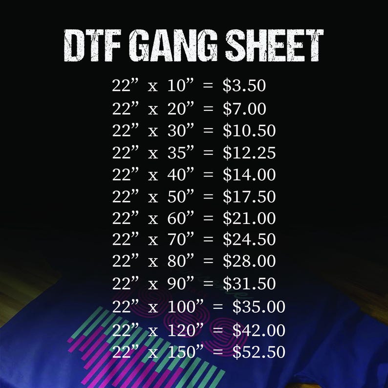 DTF Gang Sheet Transfers - Custom Direct to Film Heat Transfers for T-Shirts, Hoodies, Fabric - Bulk DTF Prints for DIY Projects image 1