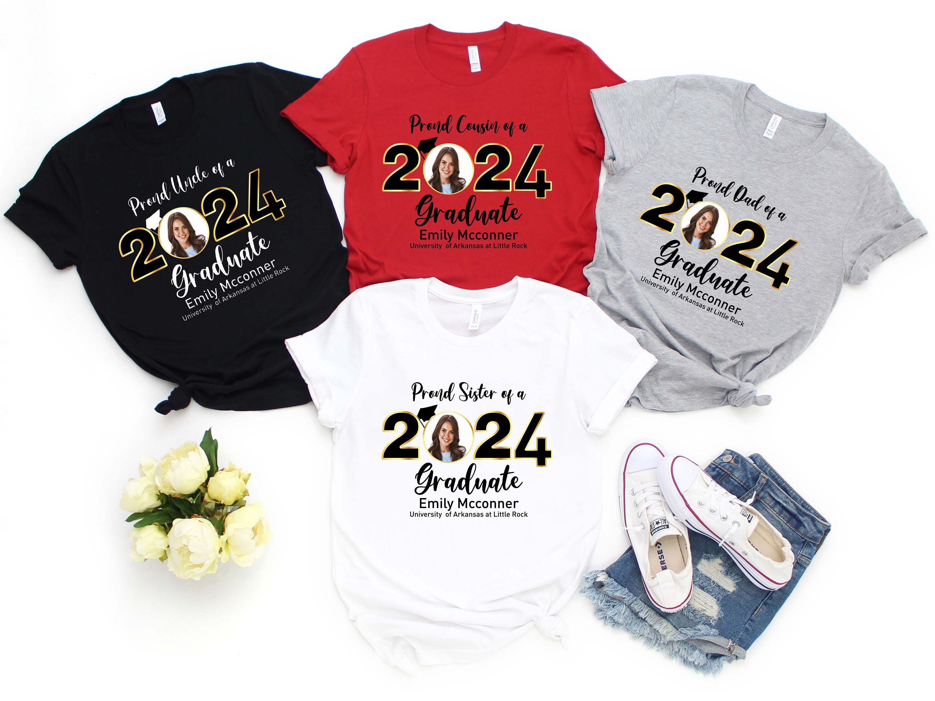 Personalized Graduation Family Shirts, Graduation Family Matching 2024 Shirt, Custom Photo graduation Shirt,Matching Family Graduate Shirt