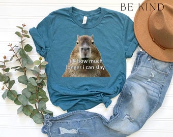 Capybara Gift Shirt For Men Or Women Birthday Gift Idk How Much Longer I Can Slay Tee Trendy Sarcastic Shirt For Women Tee Capybara Meme