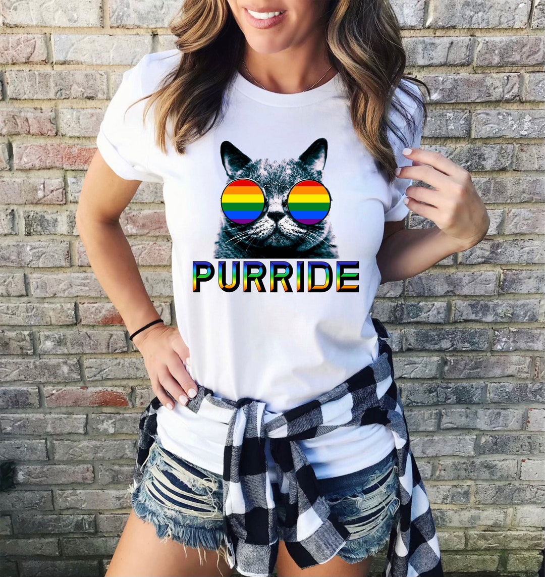 Purride Shirt for Cat Rainbow Shirt Lesbian Pride Shirt for - Etsy