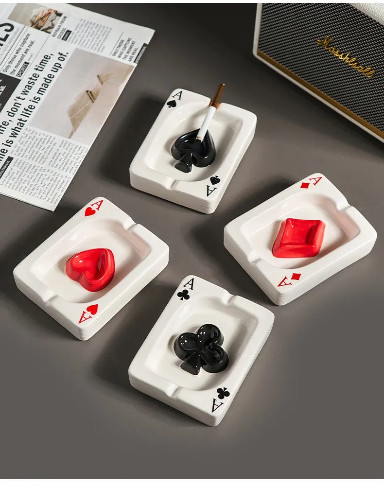 Ash Tray With Poker 