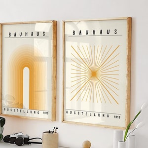 Bauhaus Printable Poster Set of 2 Mid Century Modern Print Set Digital ...