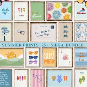 Preppy Summer Wall Art Bundle Summer Prints Gallery Wall SetBeach Decor Wall Art Summer Printable Wall Art Coastal printable Coastal Vibes