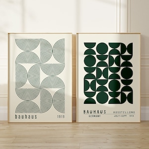 Bauhaus Printable Poster Set of 2 - Mid Century Modern Print Set - Digital Download Bauhaus Wall Art - Set of 2 Prints - Geometric Wall Art