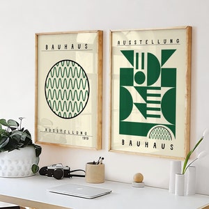 Bauhaus Printable Poster Set of 2 Mid Century Modern Print Set Digital ...
