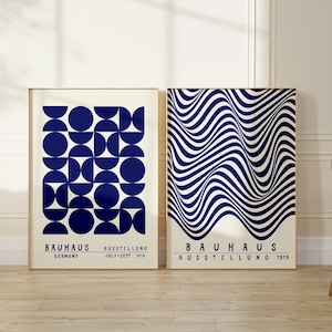 Bauhaus Wall Art Set of 2 - Bauhaus print - Bauhaus Printable - Bauhaus Ausstellung Poster - Geometric Art - Bauhaus Download - Bauhaus Art