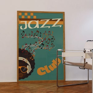 Jazz music festival vintage poster, Jazz Music Print Digital Download, Jazz festival poster, Jazzl retro print, Mid Century Modern Poster