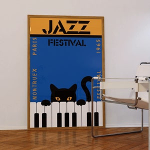 Jazz Festival Printable Wall Art,minimalist Modern Art Print, Music Wall Decor, Vintage Music Print, Retro Jazz Music Print Digital Download