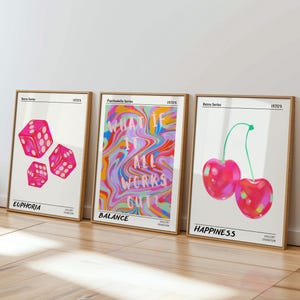Retro Abstract Gallery Wall Art Set of 3: Aura Gradient Prints (Digital Download)