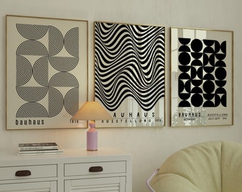 Bauhaus Geometric Art Prints: Set of 3 (Digital Download)