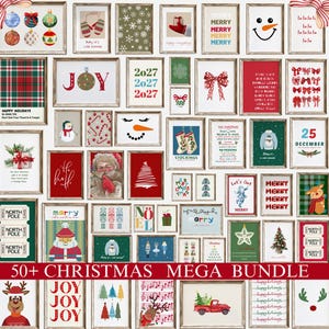 Megabundel met kerstprintables: meer dan 50 kerstmuurdecoraties (digitale download)