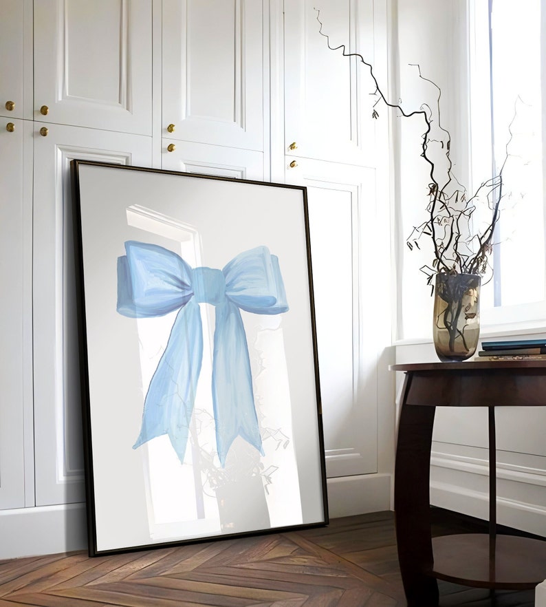 2er Set Zierkissen Blaue Schleife - 45x45cm Polyester Dekokissen