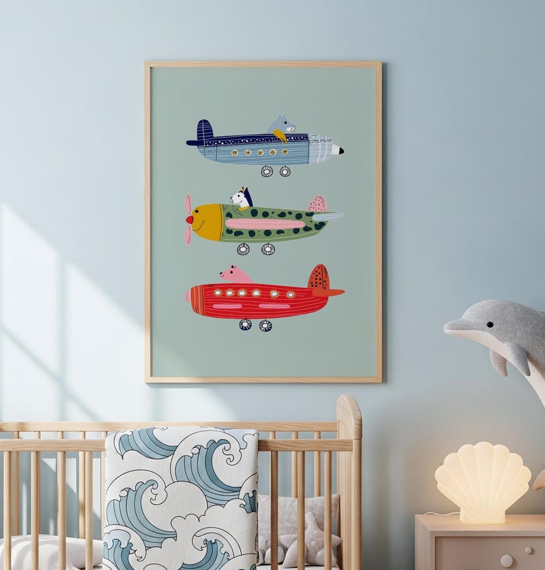 Airplane Nursery Print, Transportation Wall Art (digital Download ...