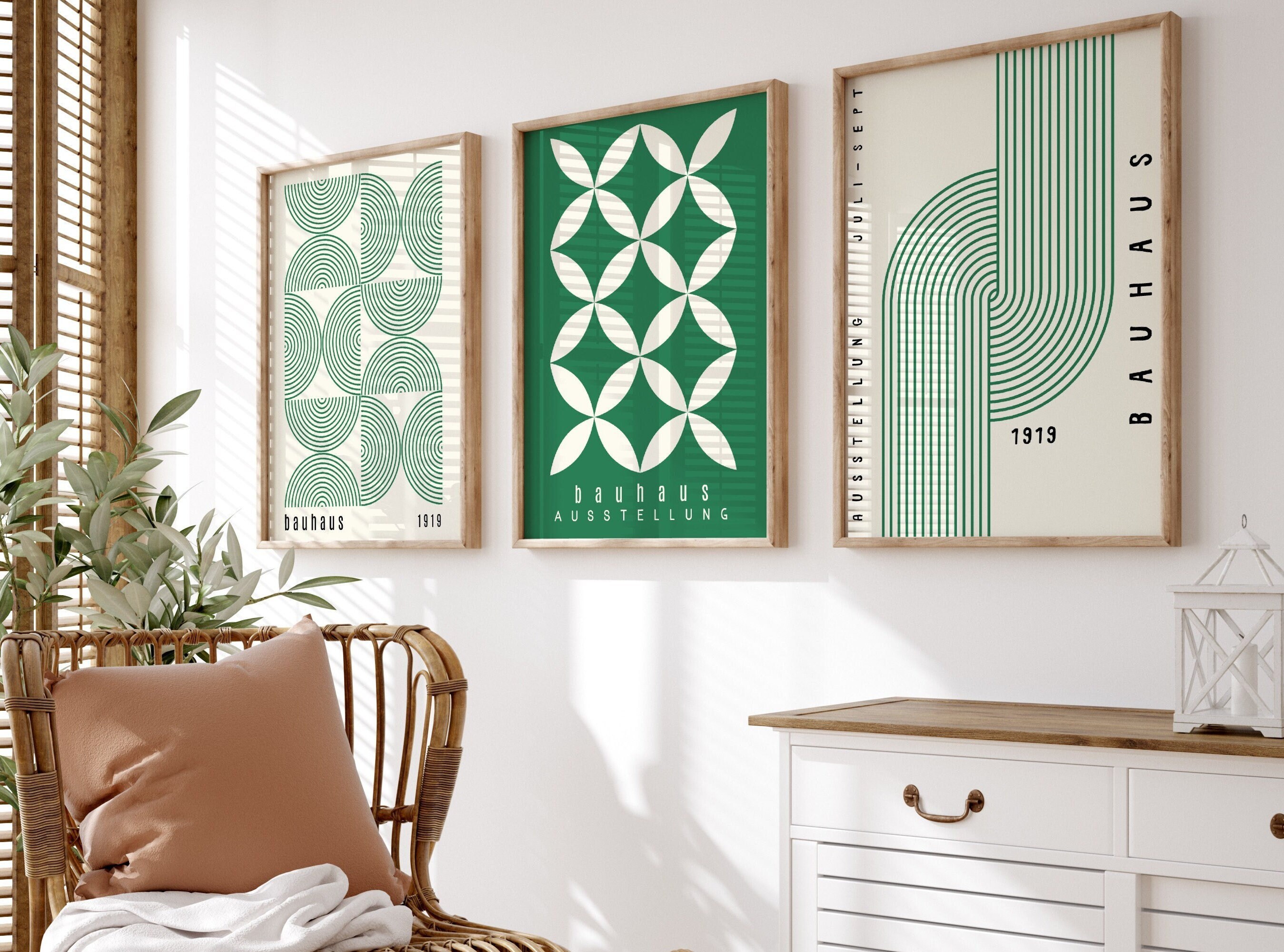 Bauhaus Set of 3 Bauhaus Wall Art Printable Geometric Art Bauhaus ...