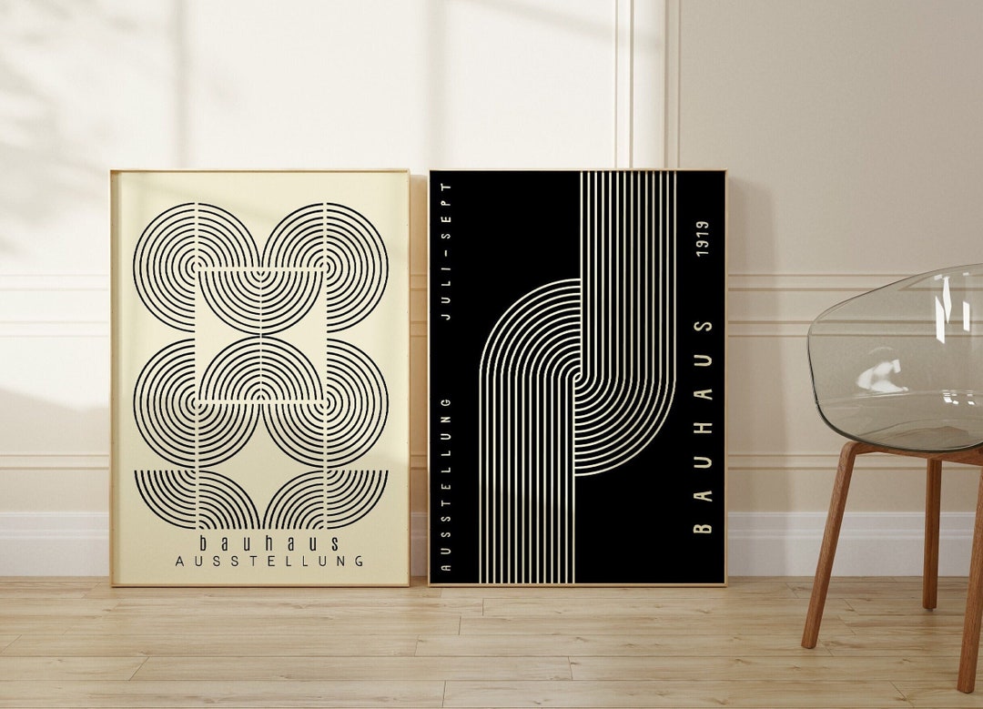 Bauhaus Print Set: Mid Century Modern Wall Art (digital Download) - Etsy