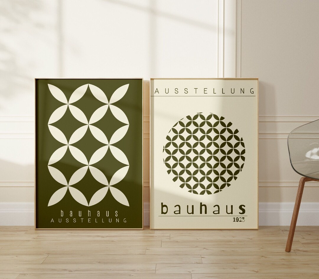 Bauhaus Printable Poster Set of 2 - Mid Century Modern Print Set ...