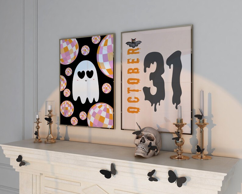 October Dripping Pastel Halloween Prints | Boho Spooky Wall Art (digital Download) - Etsy