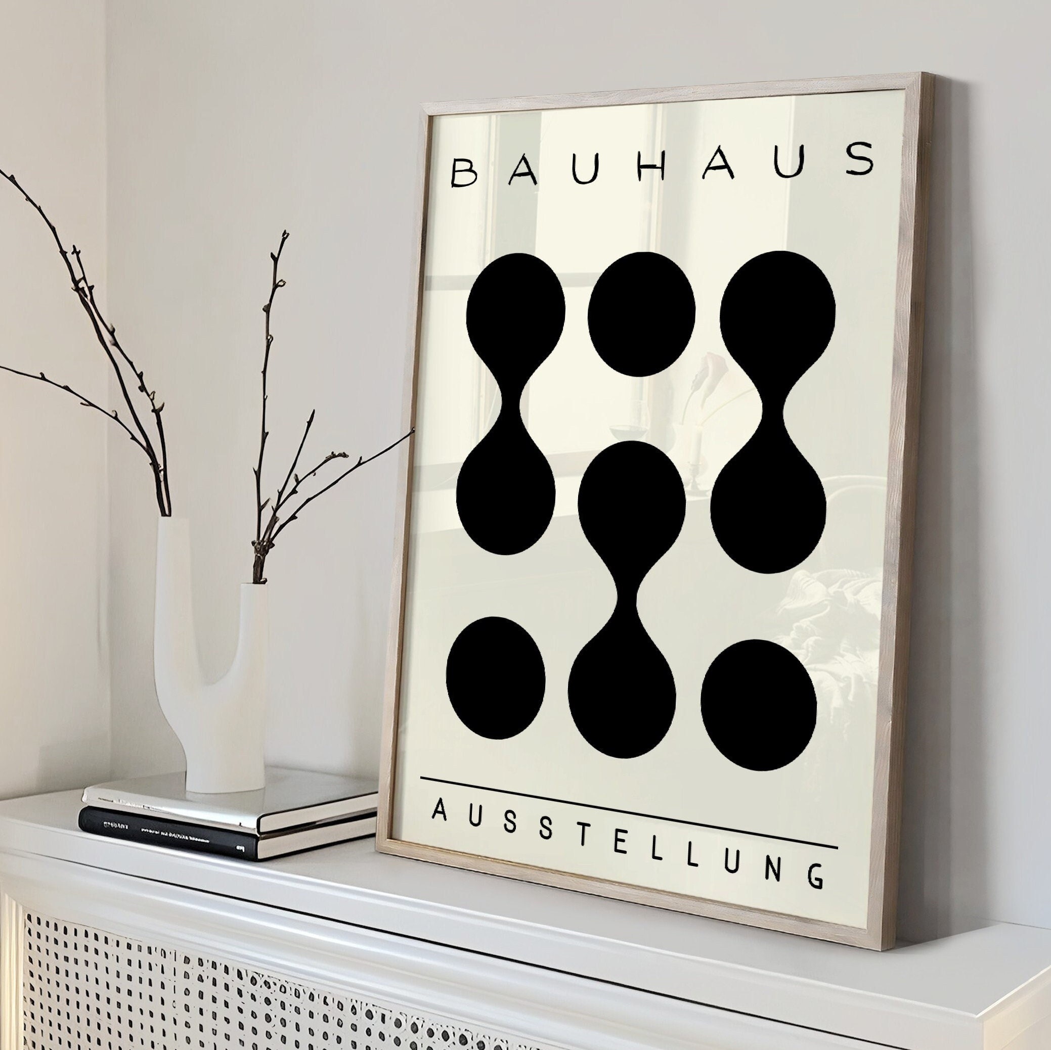 Bauhaus Art Prints Set of 2 - Black Bauhaus Poster - Bauhaus
