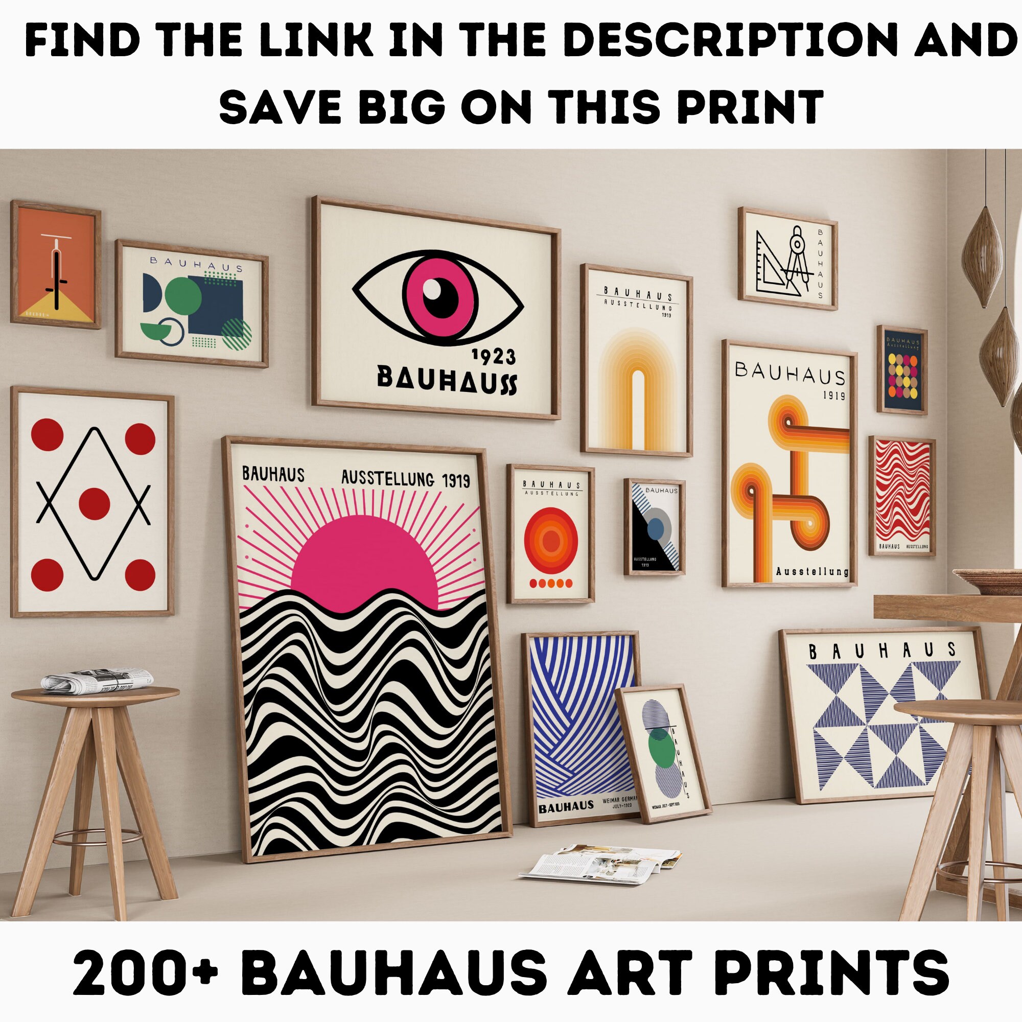 Bauhaus Exhibition Poster Set: Geometric Abstract Art (digital Download ...