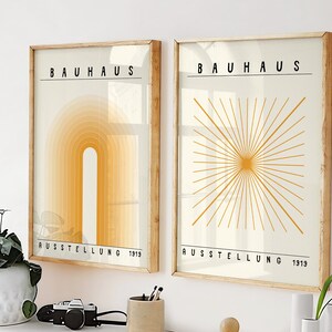 Bauhaus Printable Poster Set of 2 Mid Century Modern Print Set Digital ...
