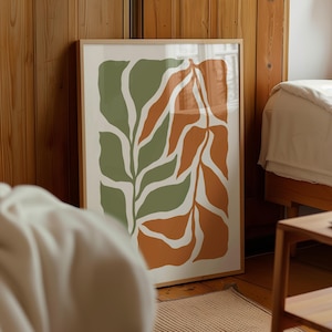 Impression d'art automne bohème abstraite botanique éclectique appartement esthétique tons chauds botanique imprimable art mural décor aux tons de terre impression moderne