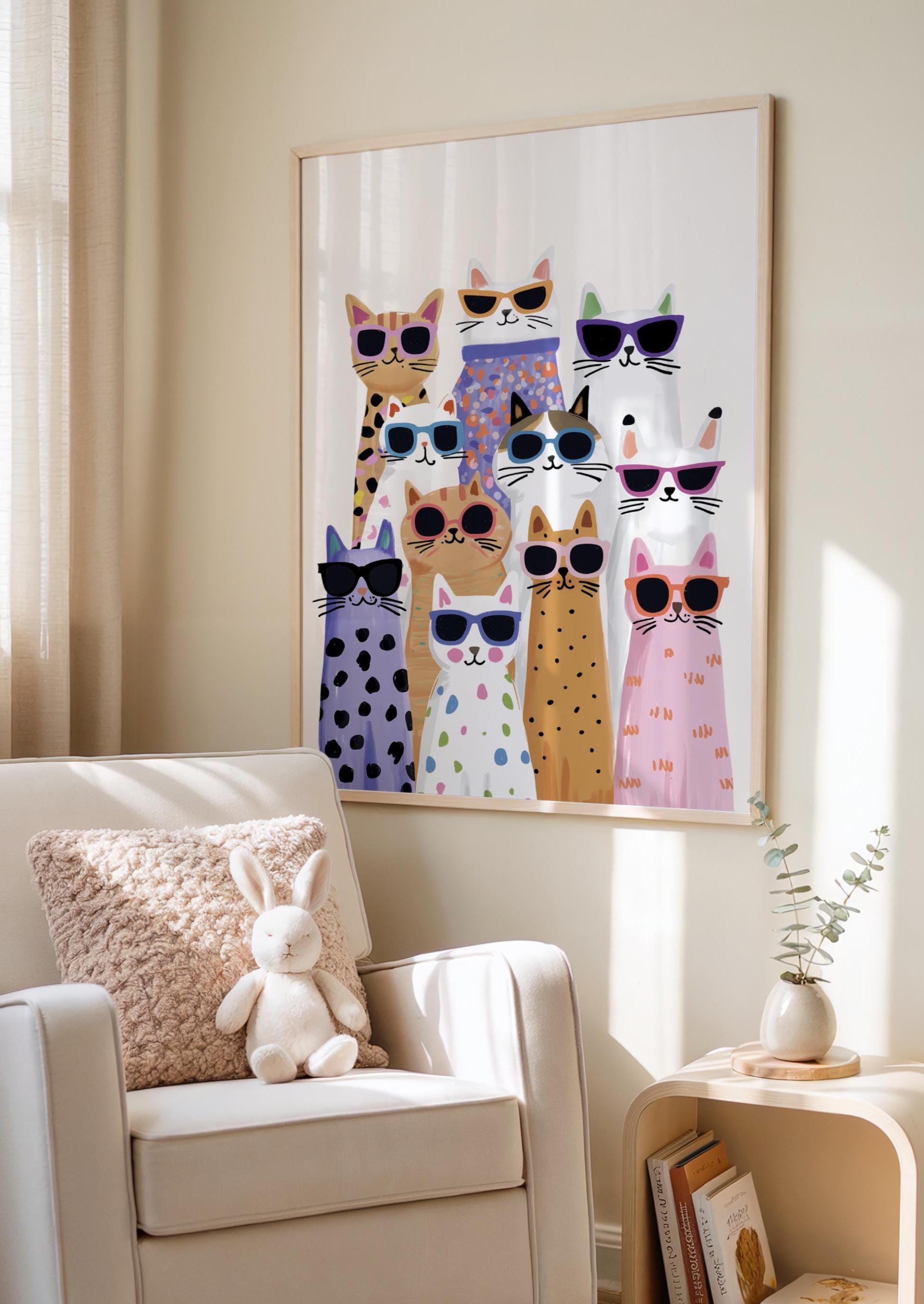 Cats Art Print, Whimsical Nursery Decor (digital Download) - Etsy