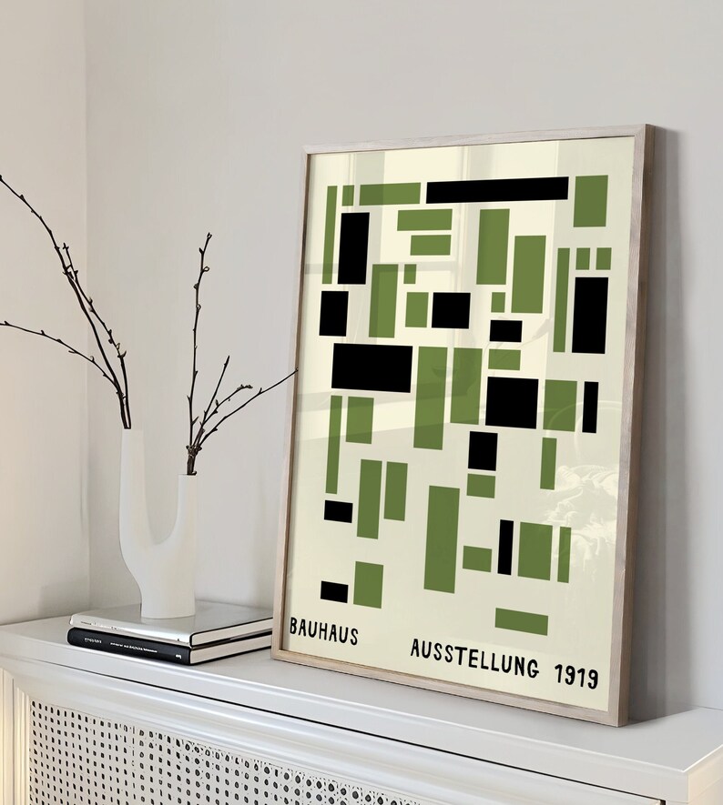 Bauhaus Printable Poster Set of 2 Mid Century Modern Print - Etsy